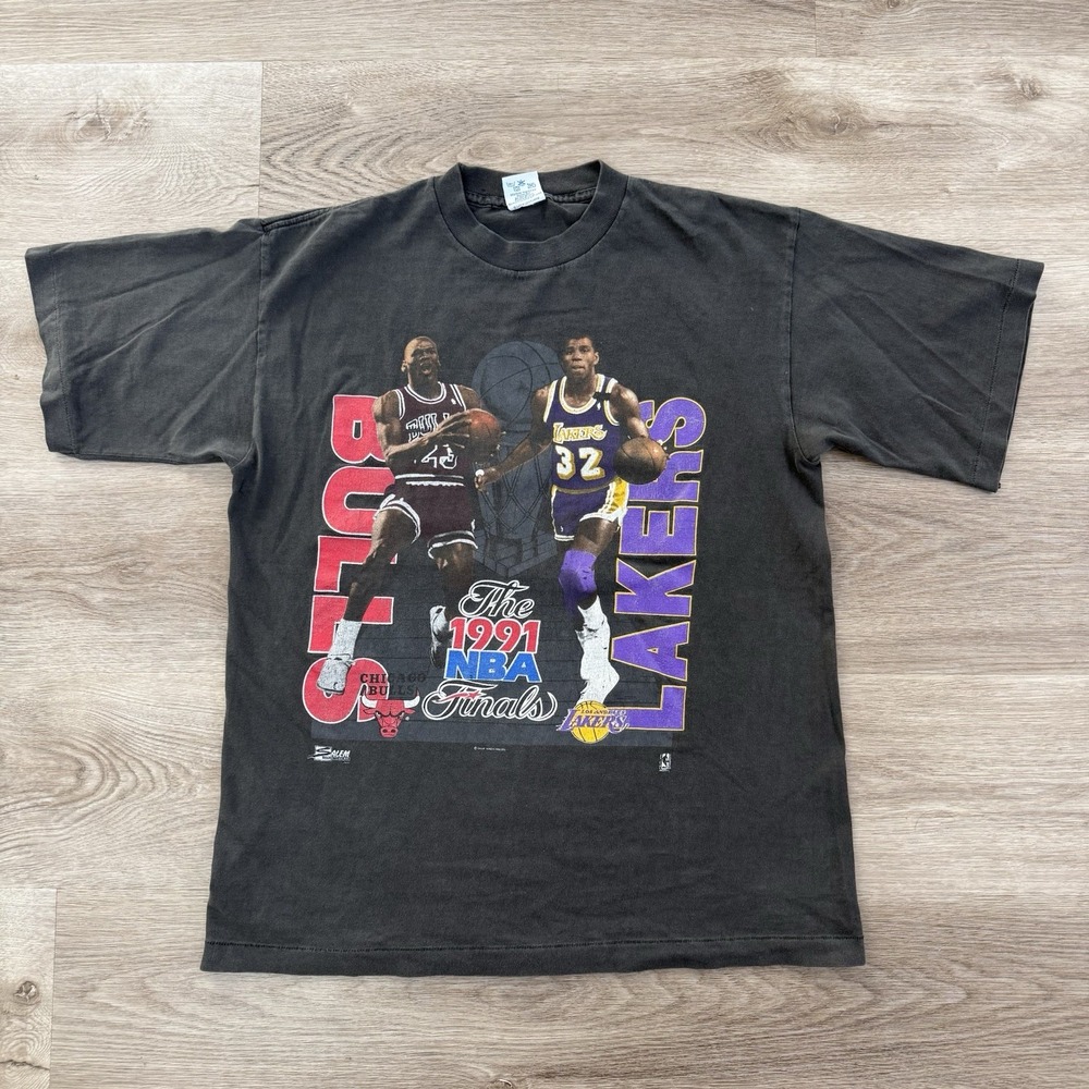 Vintage 1991 NBA Finals Shirt Bulls Lakers Michael Jordan Magic Johnson Salem L